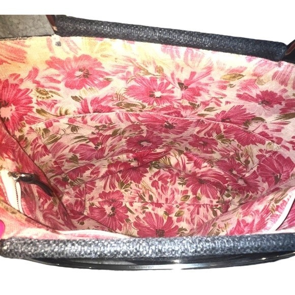 Kate Spade Vintage Large Black Woven Fabric Handbag Purse w/ Silver Handles - Picture 10 of 12